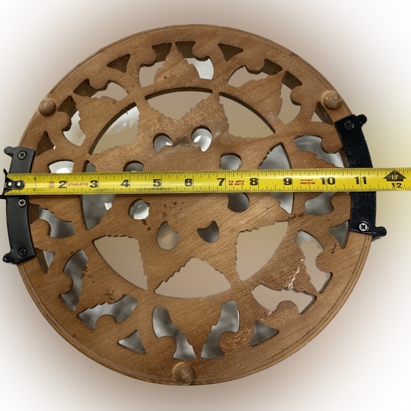 Wooden Decorative TRAY with metal handles Floral theme - Picture 5 of 8